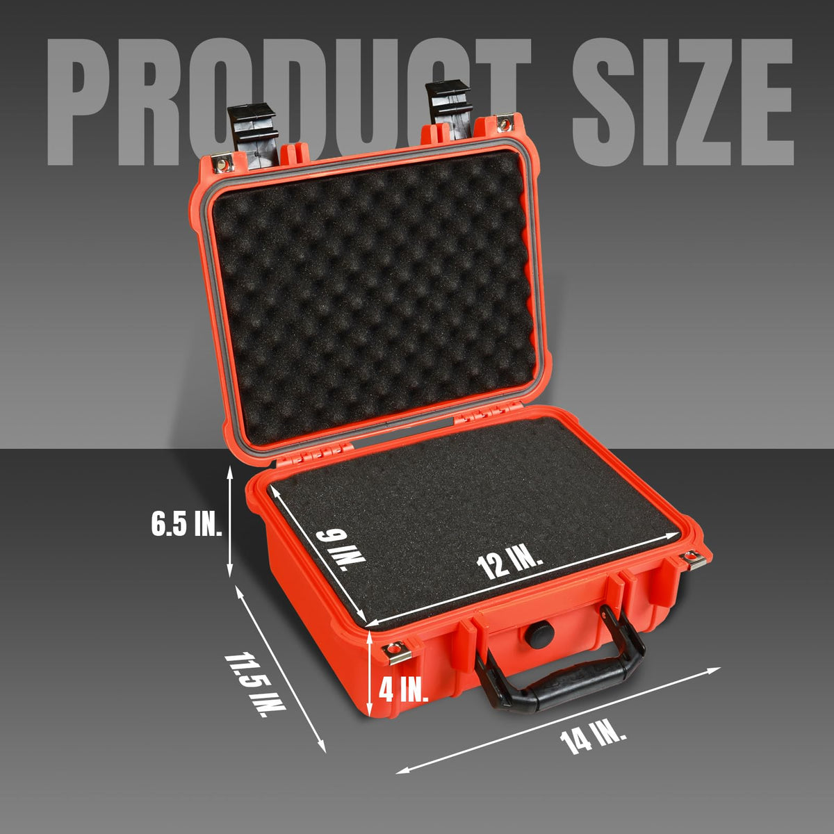 14x 11.5x 6.5 Inch Waterproof Protective Camera Case with Customizable Foam W887992