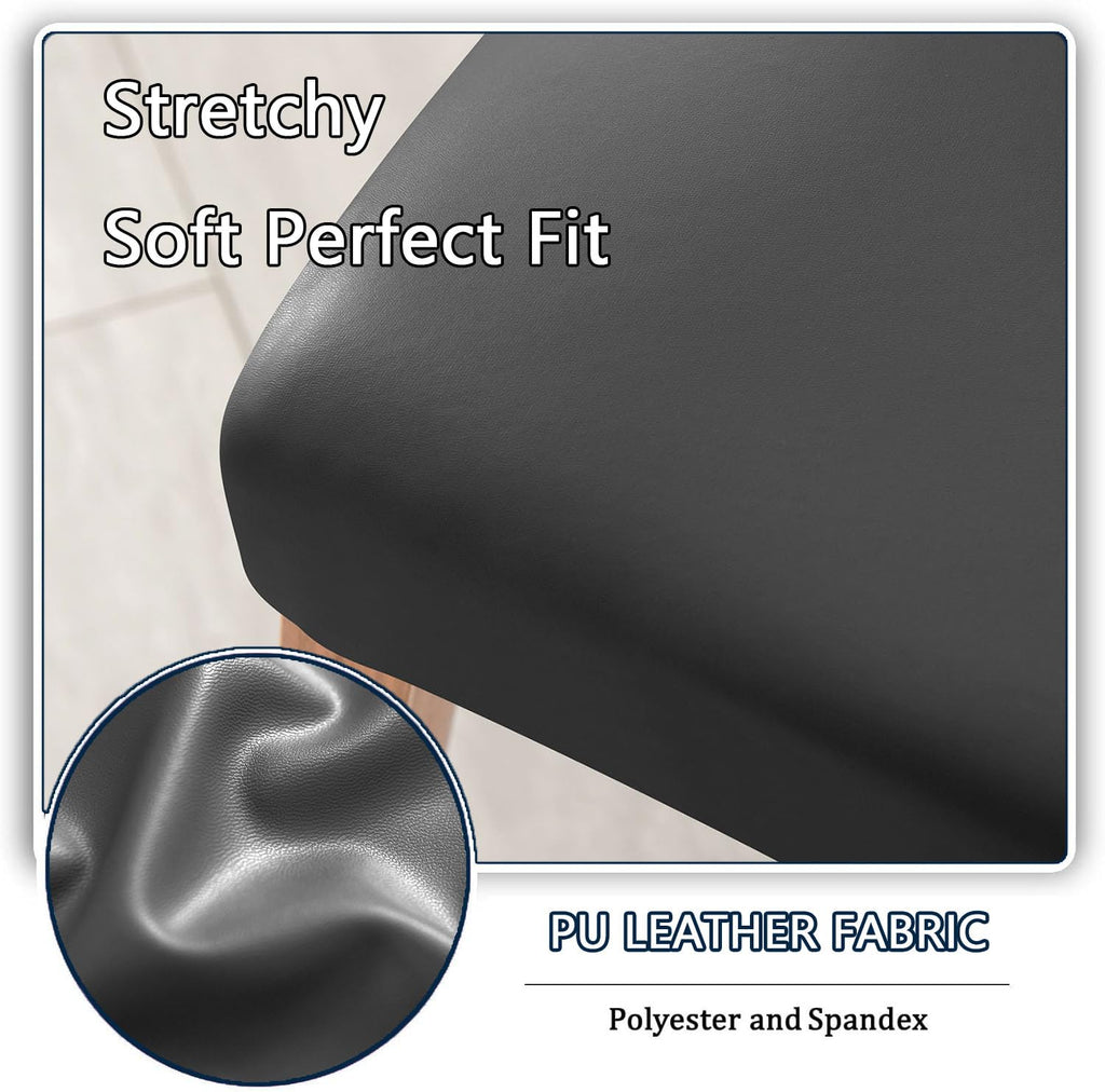 Waterproof PU Leather High Back Dining Chair Covers Set of 2 A1604