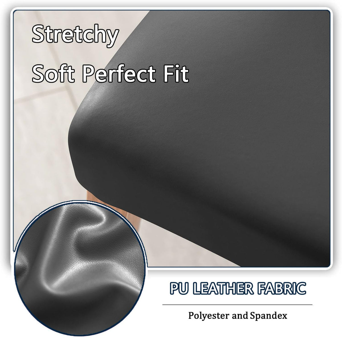 Waterproof PU Leather High Back Dining Chair Covers Set of 2 A1604