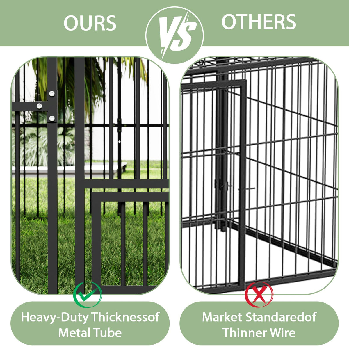 10x20x6.5 FT Heavy-Duty Metal Outdoor Dog Kennel D707