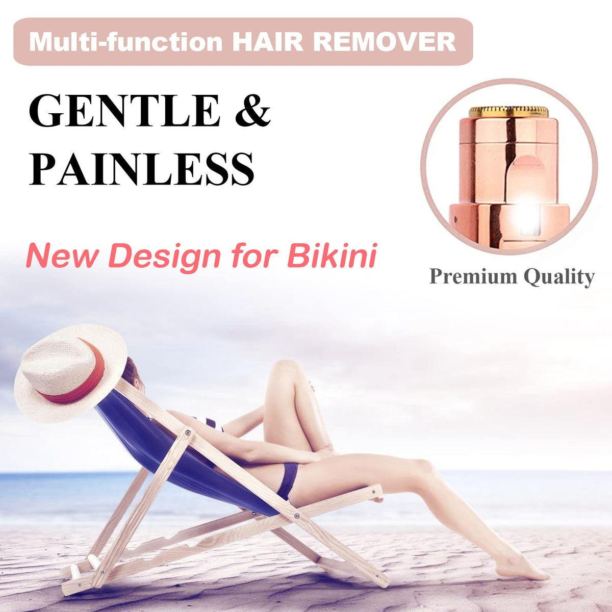 Pink Portable Electric Facial Hair Remover K6710