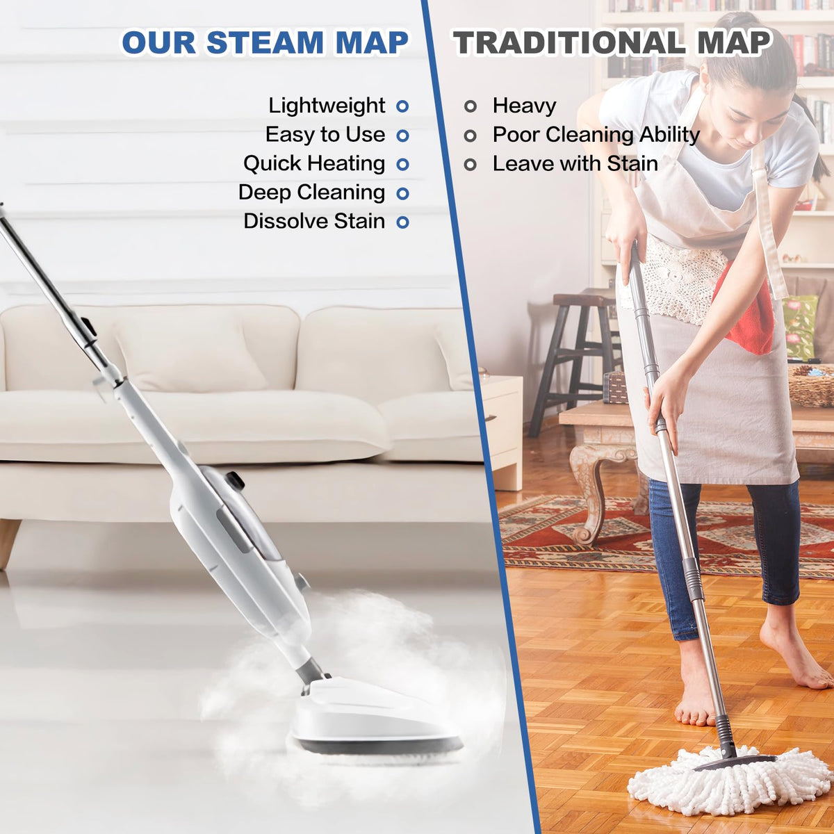 10-in-1 Detachable Handheld Steam Mop Cleaner M276