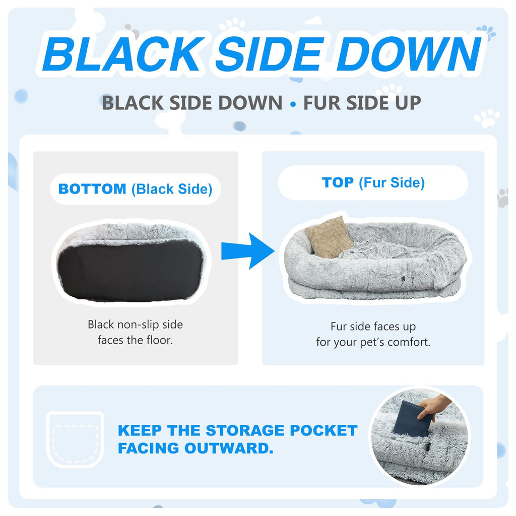 Grey Human Dog Bed H67570