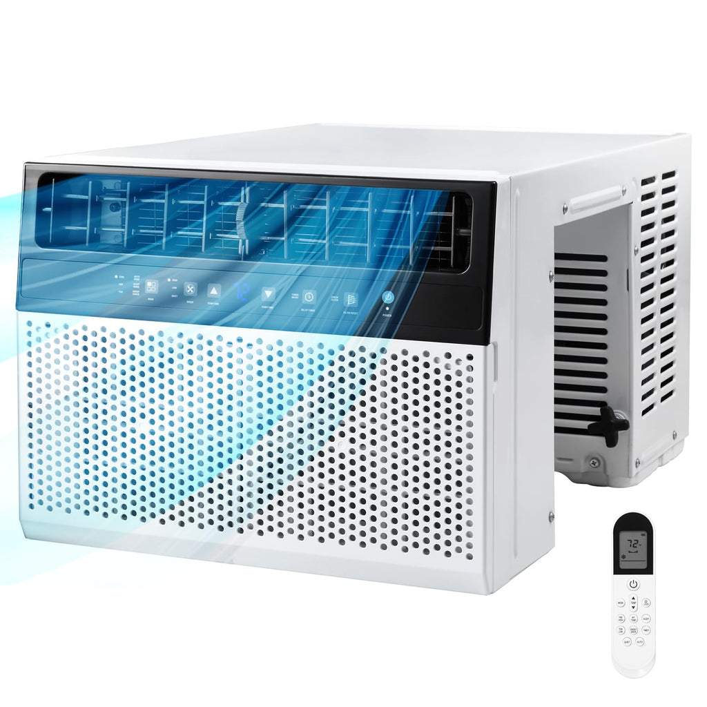 U-Shaped 10,000BTU Window Air Conditioner with Full Window View, Ivory White L944345