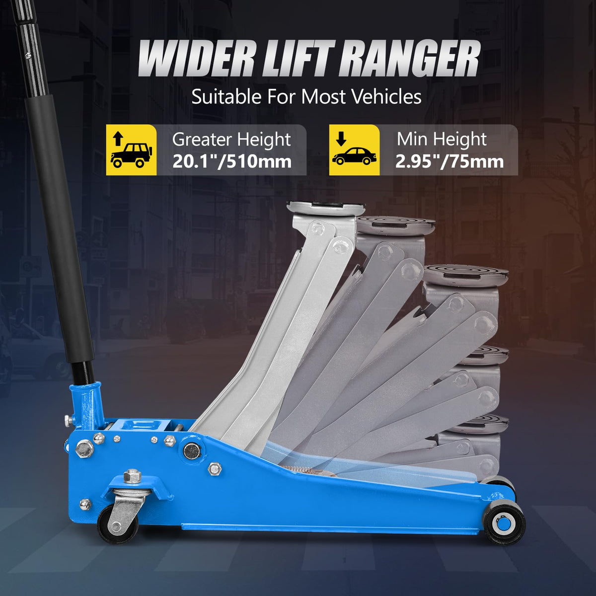 3 Ton Low Profile Aluminum Steel Floor Jack Y3338