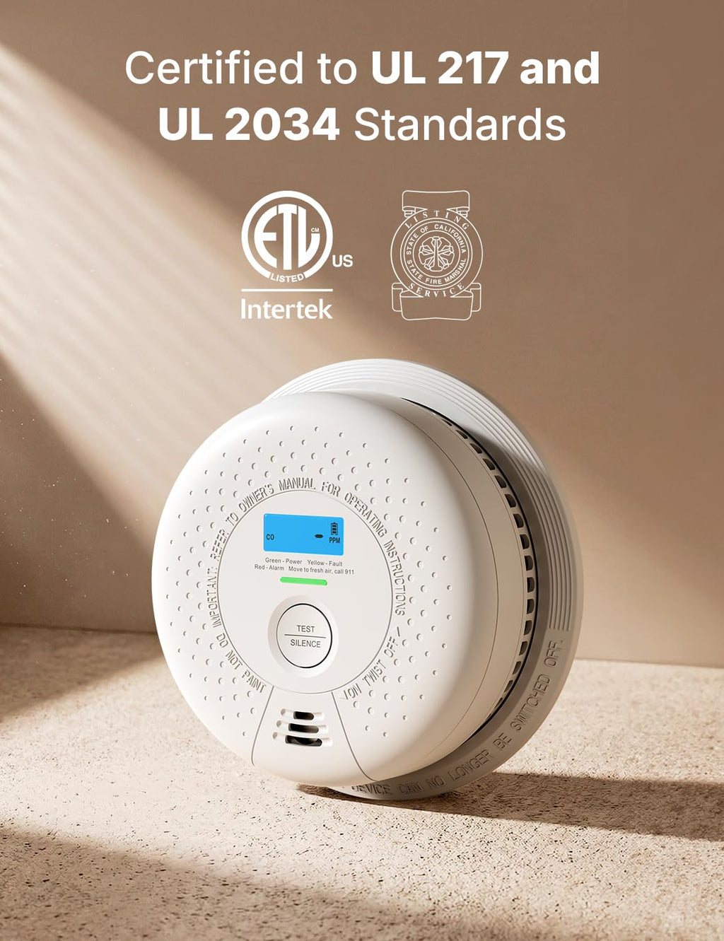 Wireless Interconnected Combination Smoke & CO Alarm B4983
