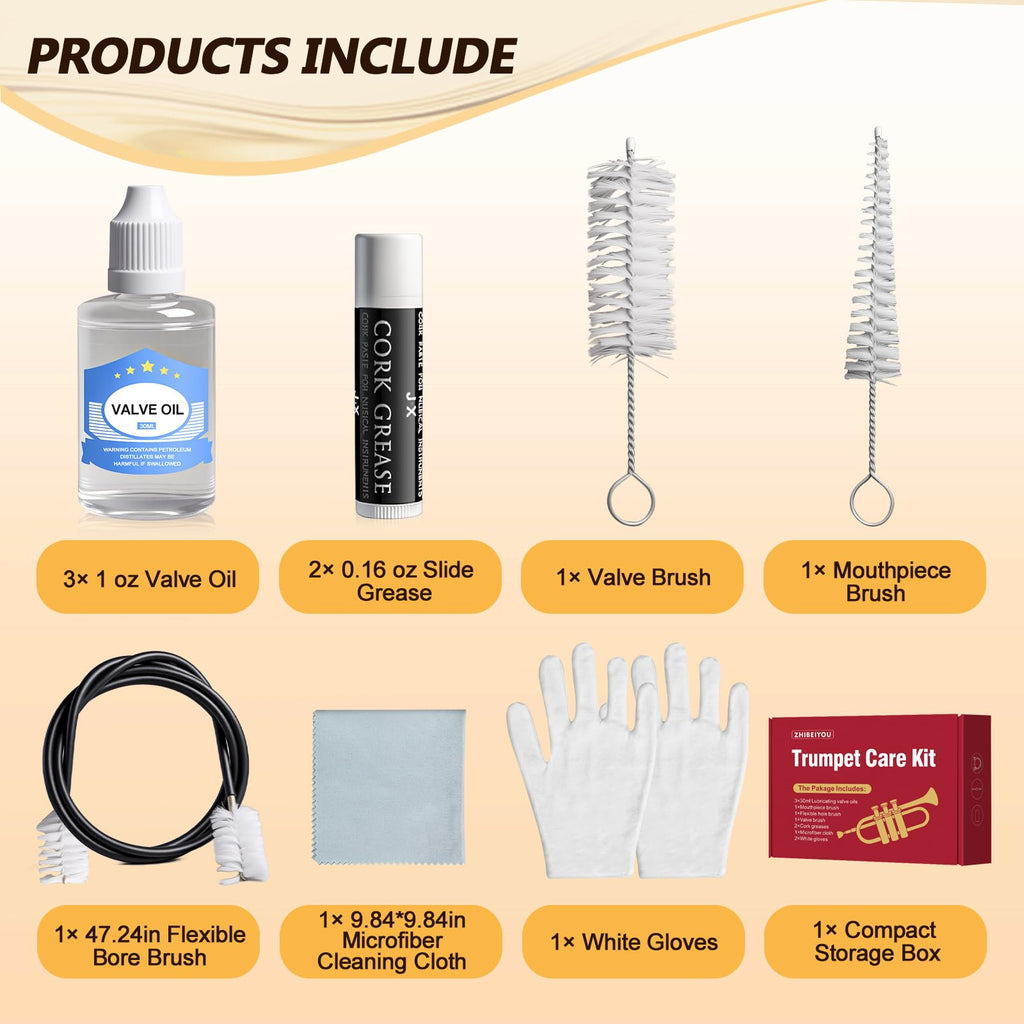 10 Pieces Trumpet Cleaning Kit J994