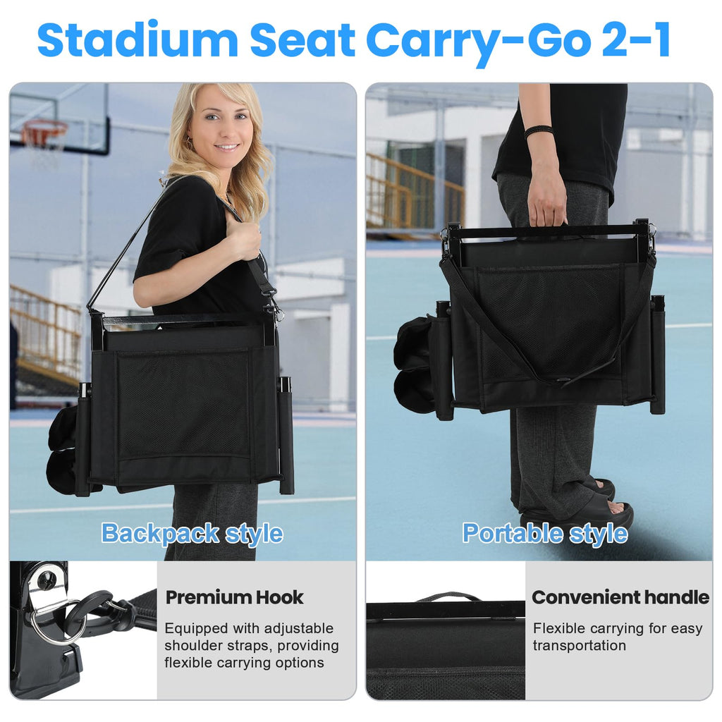 2 Pcs Folding Stadium Seat with Cup Holder A476