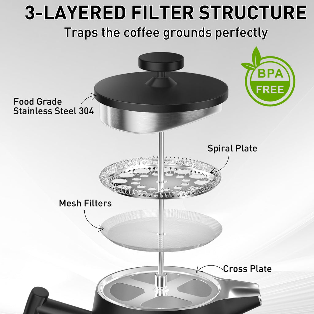 50oz Stainless Steel Insulated French Press Coffee Maker S462992