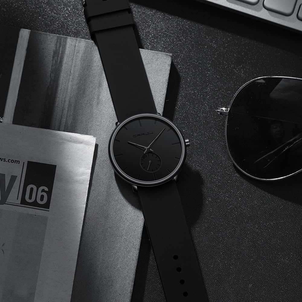 Waterproof Quartz Ultra Thin Wristwatches with Silicone Band M84456