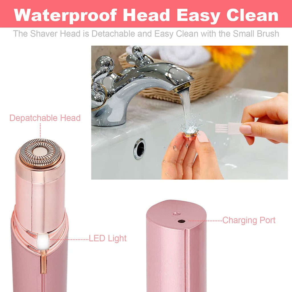Pink Portable Electric Facial Hair Remover K6710