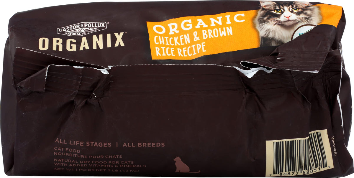 Organic Chicken & Brown Rice Recipe Dry Cat Food 3 lb. Bag W979216