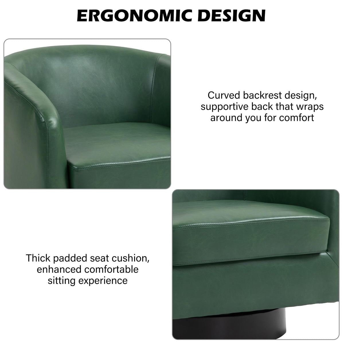 Green Swivel Barrel Accent Chair Set of 2 H490