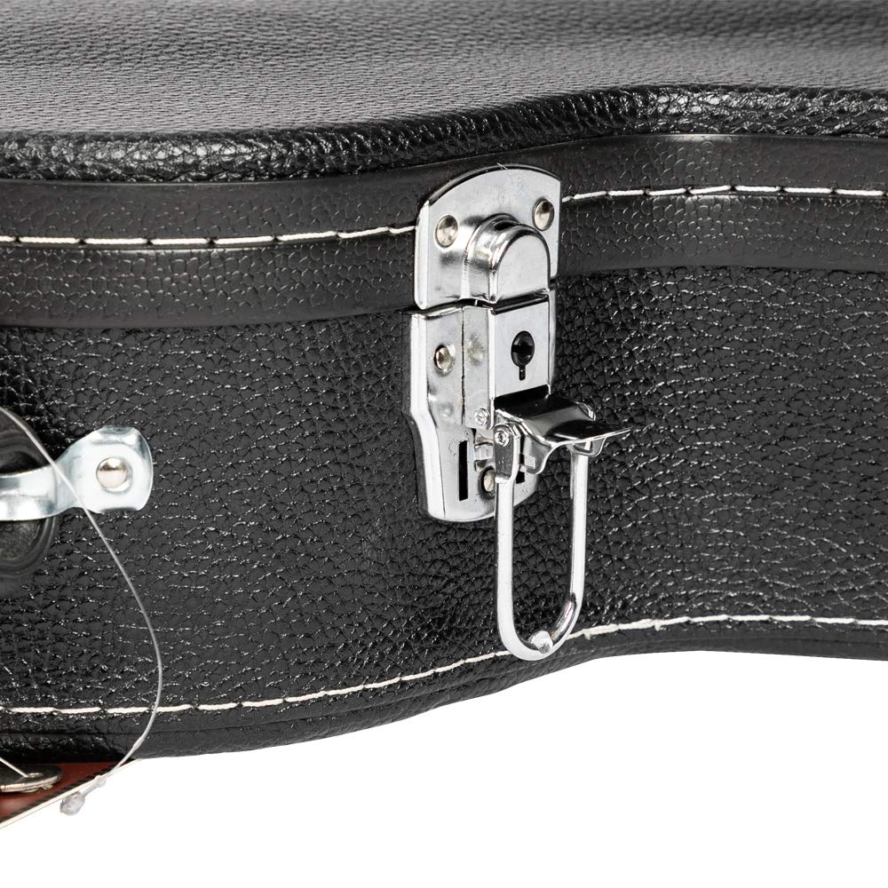 Wooden Hard-Shell Electric Guitar Case with Lock Latch Padding X904929