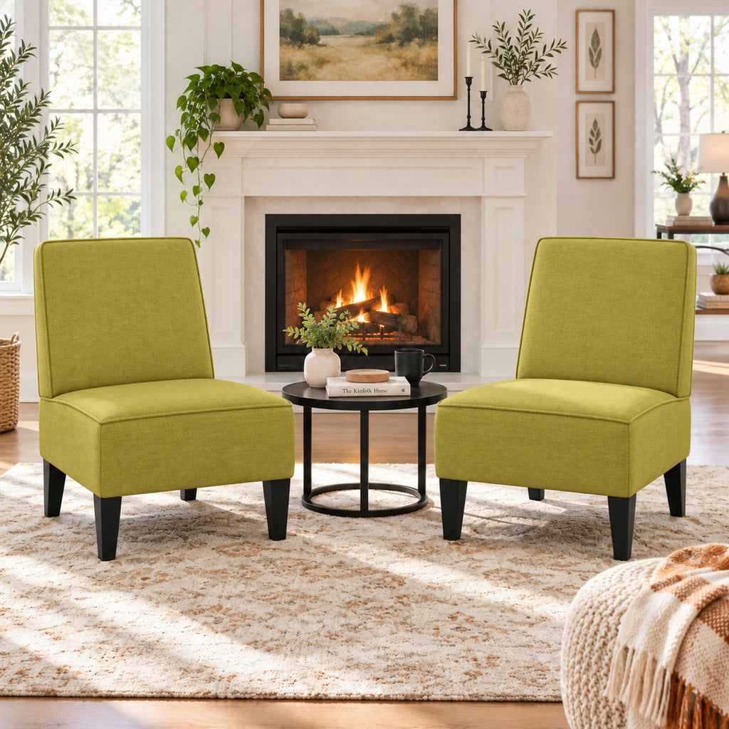 Green Upholstered Accent Chair Set of 2 T590238