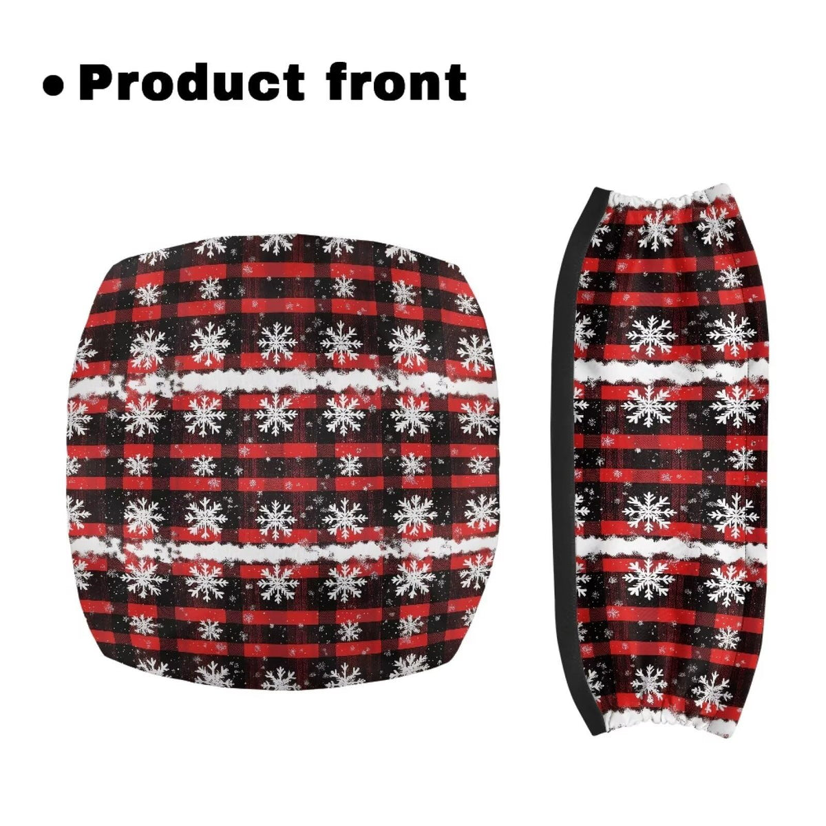 Snowflake Red Plaid Rollator Walker Seat and Backrest Cover Set N6141