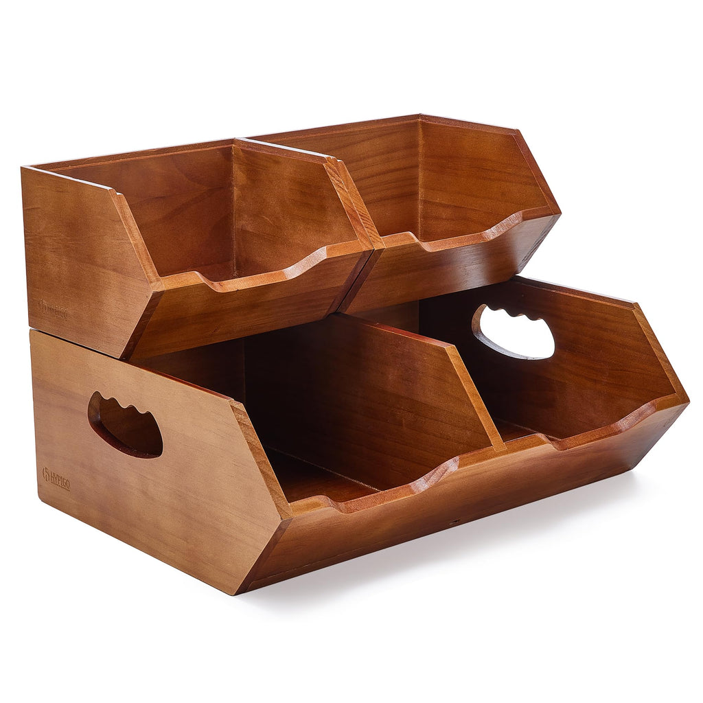 Wood 2-tier Stackable Pantry Organizer W52530