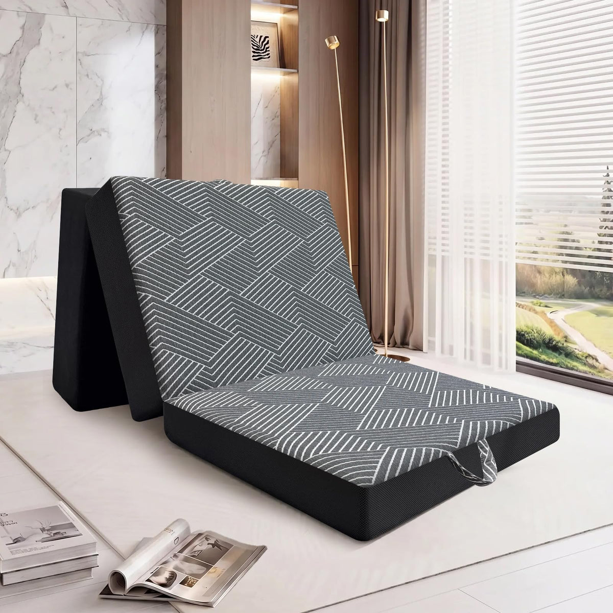 Memory Foam Tri Folding Mattress Twin Size 4 Inch T8524