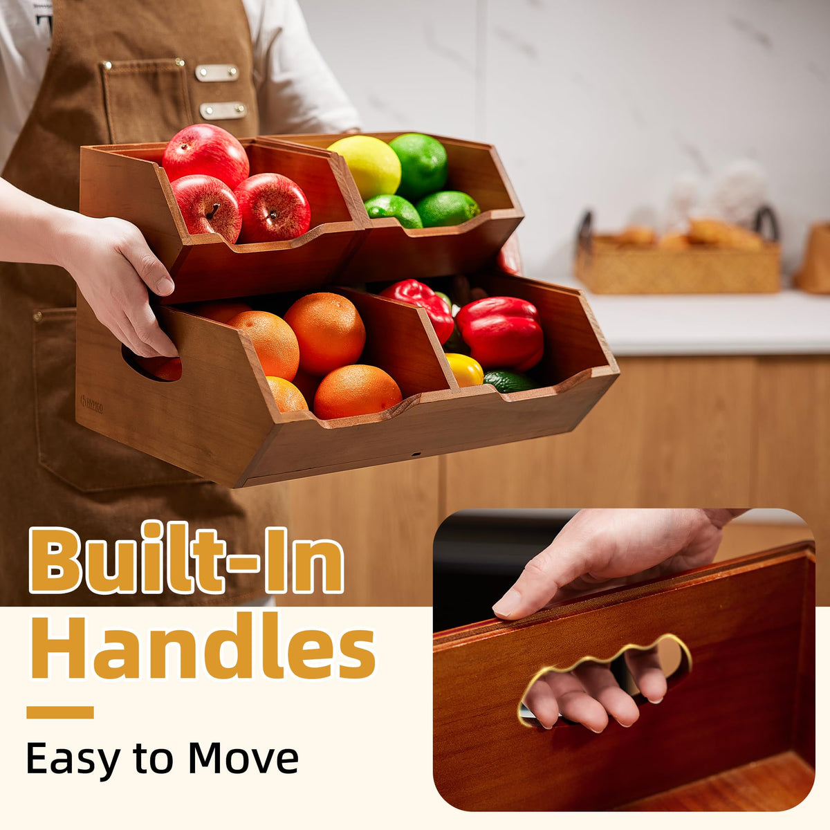 Wood 2-tier Stackable Pantry Organizer W52530