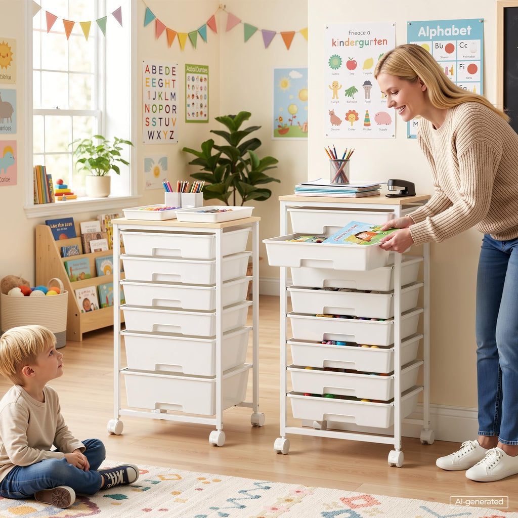 Rolling Storage Cart with 6 Drawers N93158