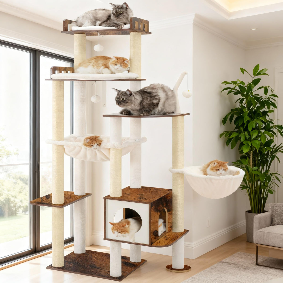 70.5" Wood Tall Cat Tree B8387