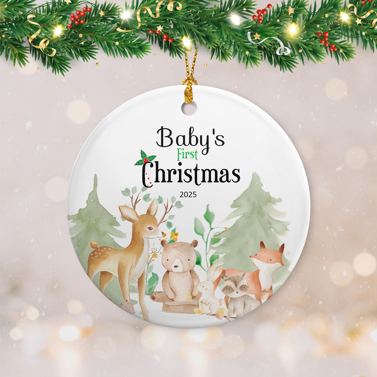 Baby's First Christmas Ornament 2025 Ceramic Decoration F3467