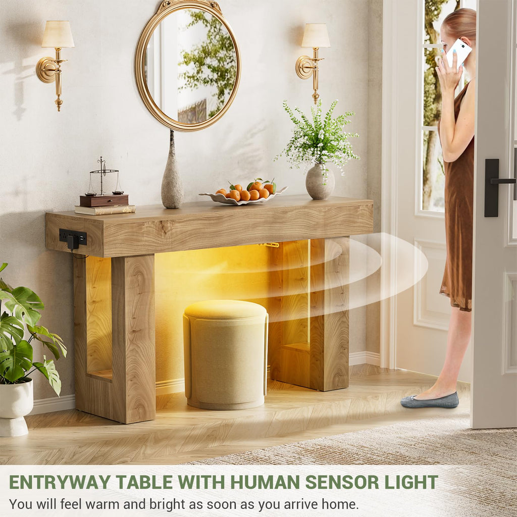 47" Entryway Table with Sensor Light & AC Outlets V409
