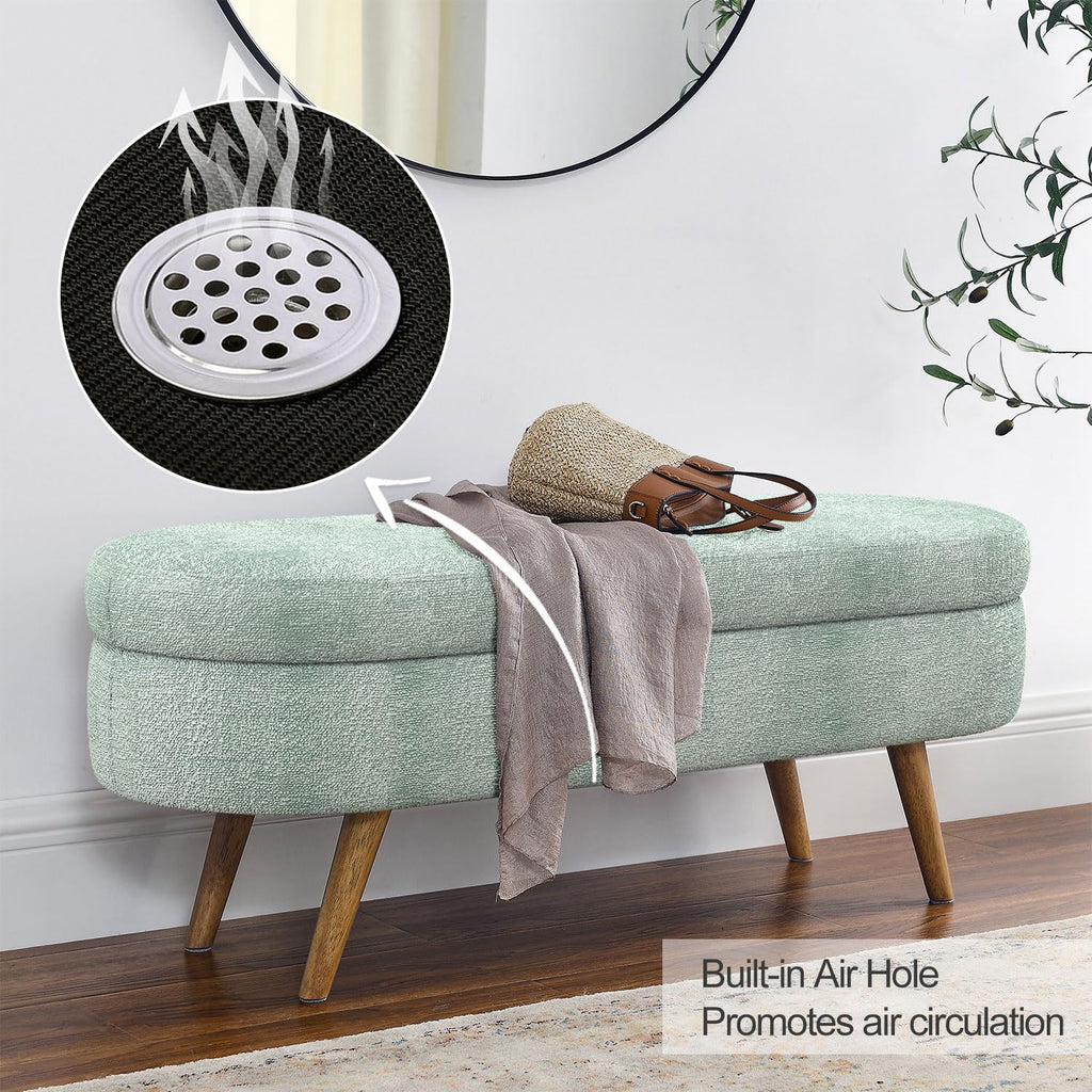 Cyan Boucle Storage Ottoman Bench F318425