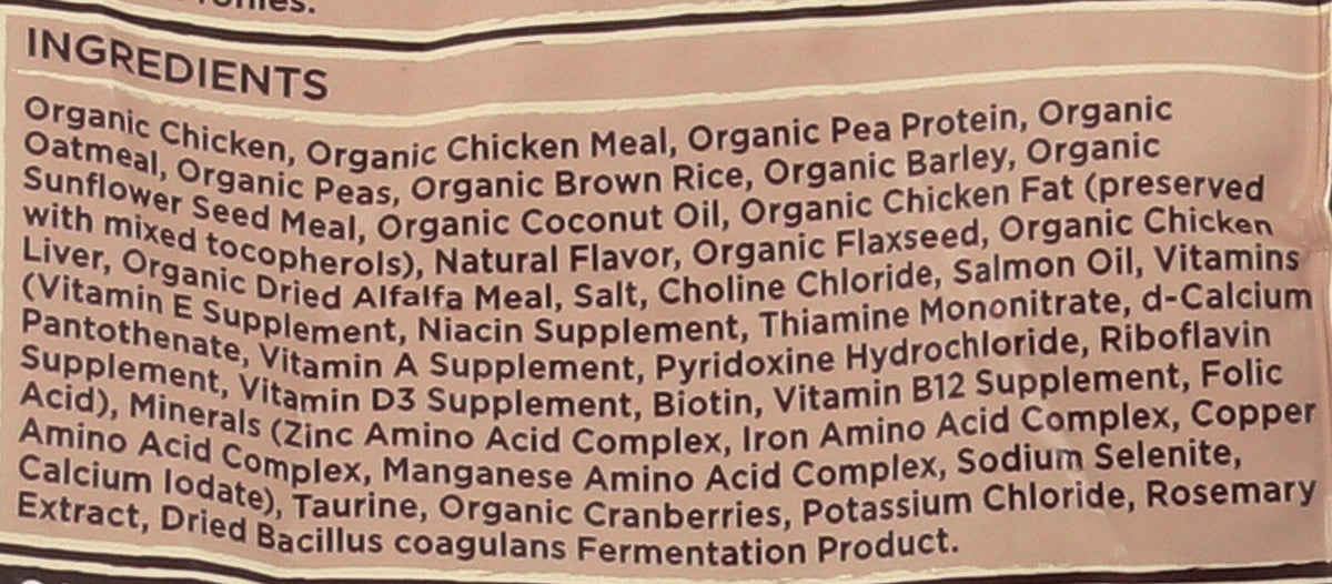 Organic Chicken & Brown Rice Recipe Dry Cat Food 3 lb. Bag W979216
