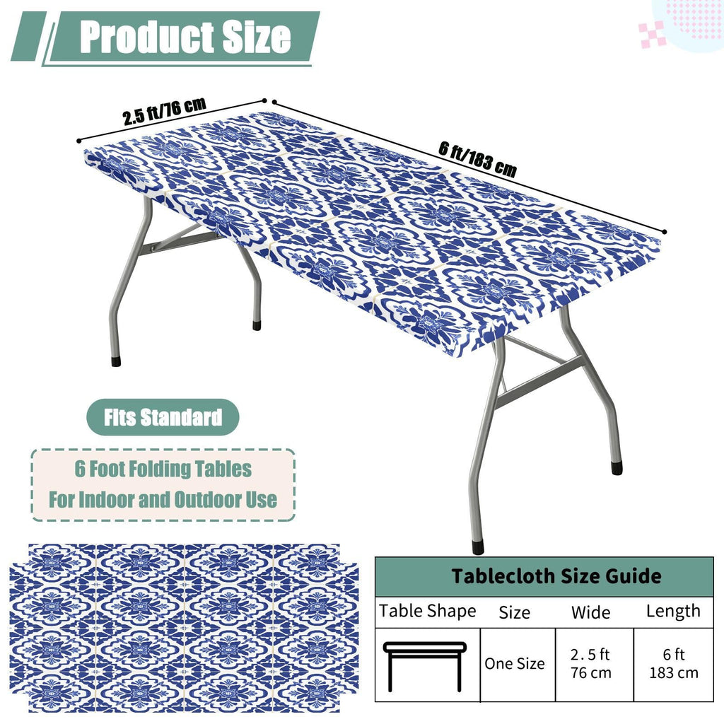 6 Ft Rectangle Water Resistant Tablecloth P2199