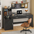 60" Computer Desk with Drawers & Bookshelves I61528