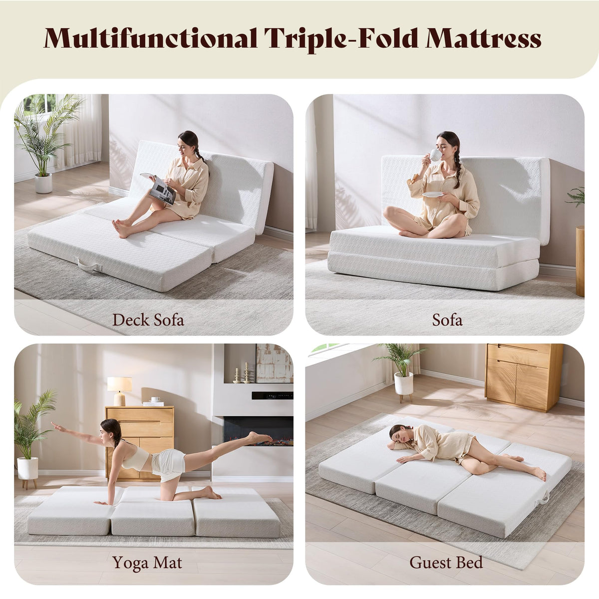 6" Full Tri-Fold Memory Foam Mattress N88644