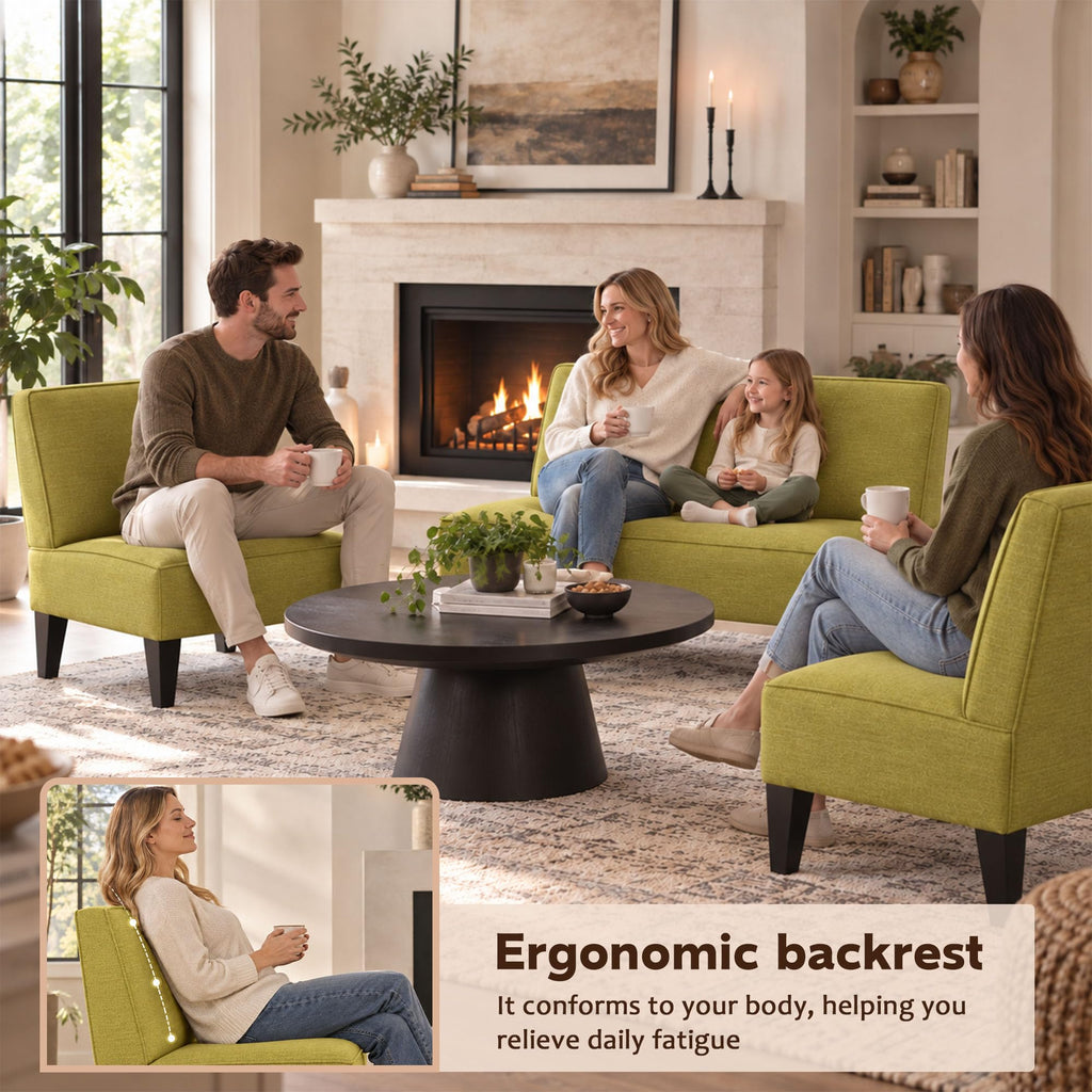 Green Upholstered Accent Chair Set of 2 T590238