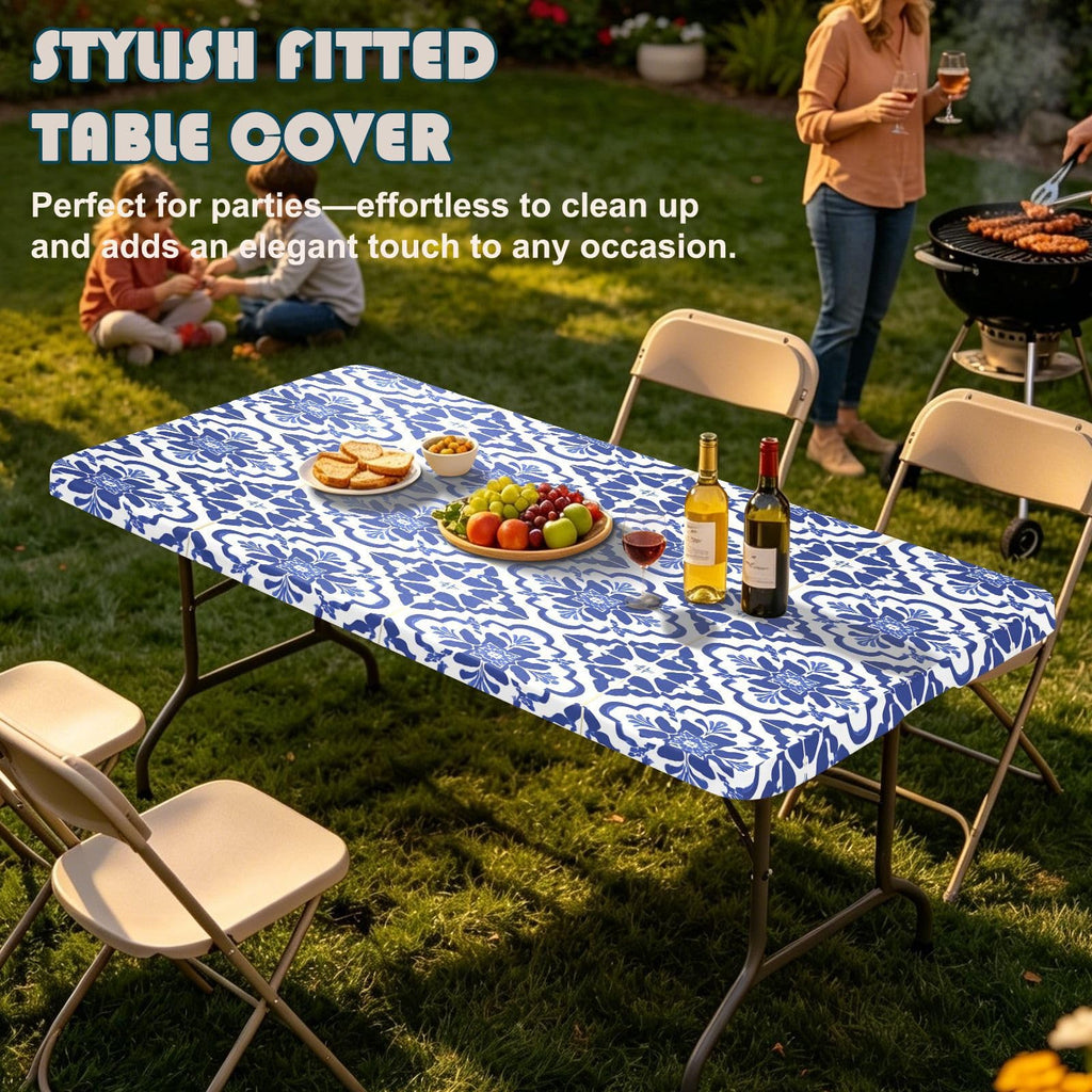 6 Ft Rectangle Water Resistant Tablecloth P2199
