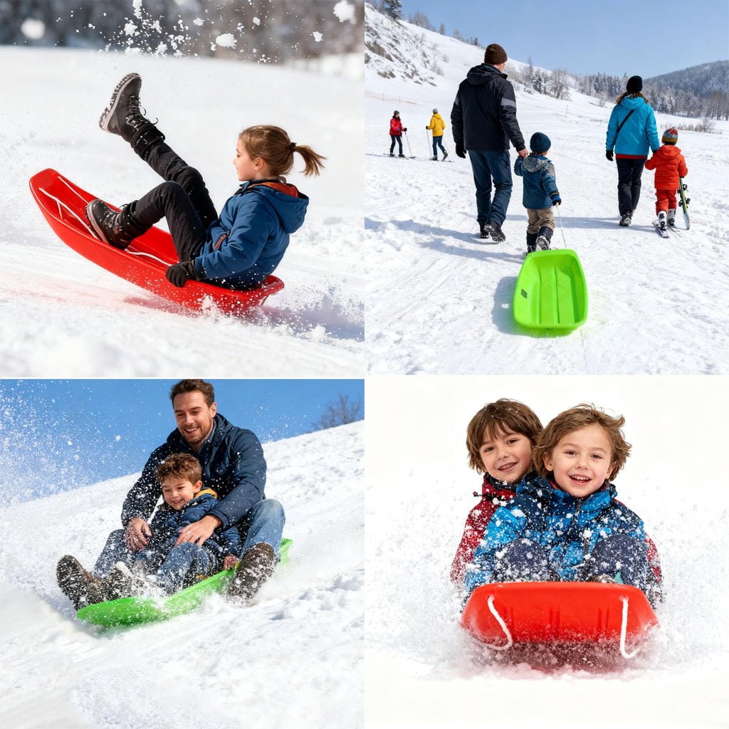 Cold Resistant Flexible Snow Sled with Pull Rope & Handles 35 Inch A631651