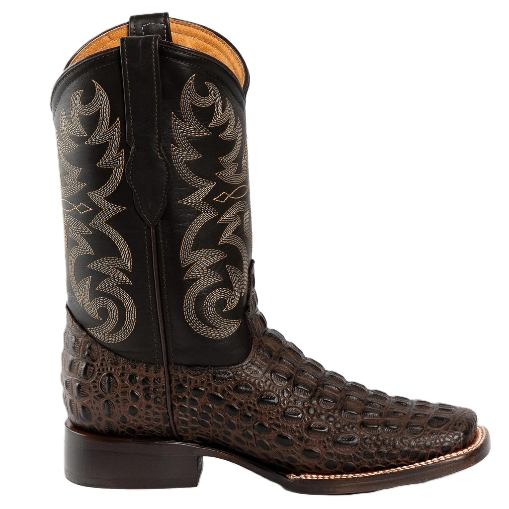 Brown Caiman Crocodile Print Leather Cowboy Boots N65075