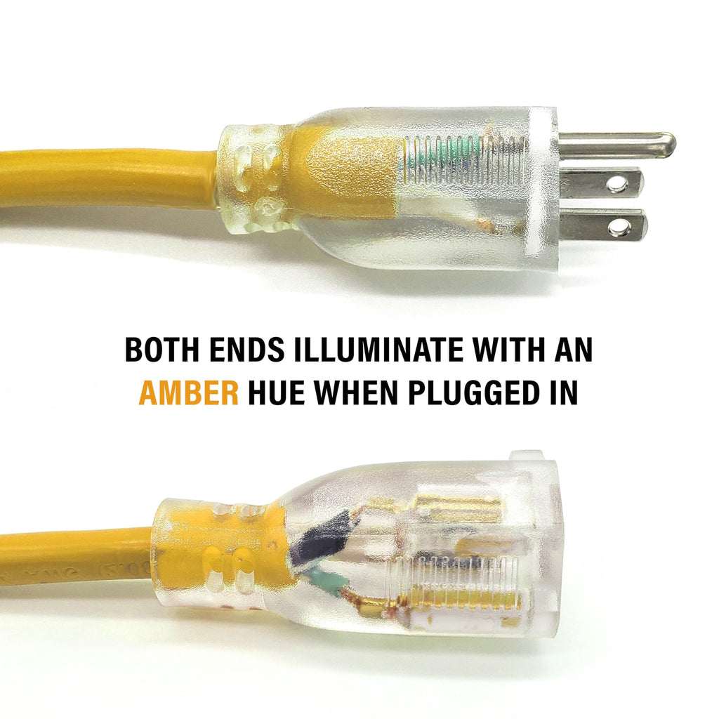 100 ft 12 Gauge Yellow Outdoor Extension Cord E416