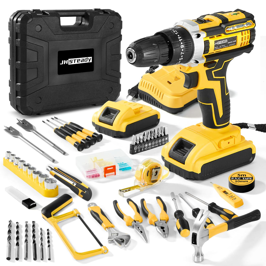 21V Cordless Drill Driver Kit with 2 Batteries & Charger F7684