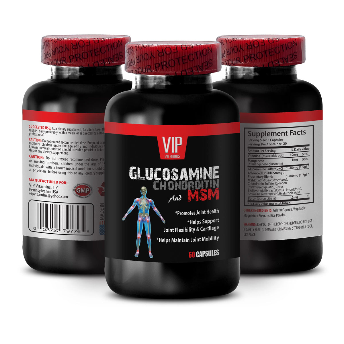 MSM Glucosamine Chondroitin Capsules 180 Tablets B70345