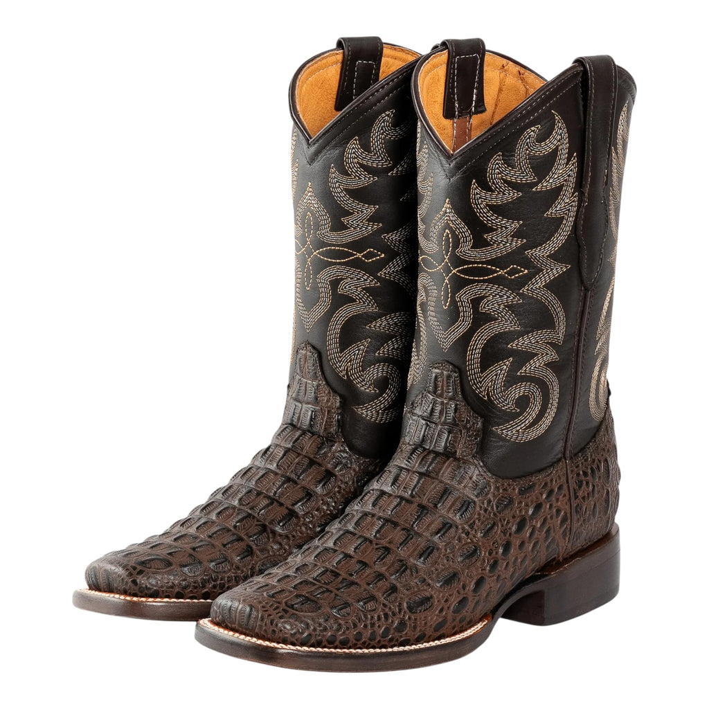 Brown Caiman Crocodile Print Leather Cowboy Boots N65075