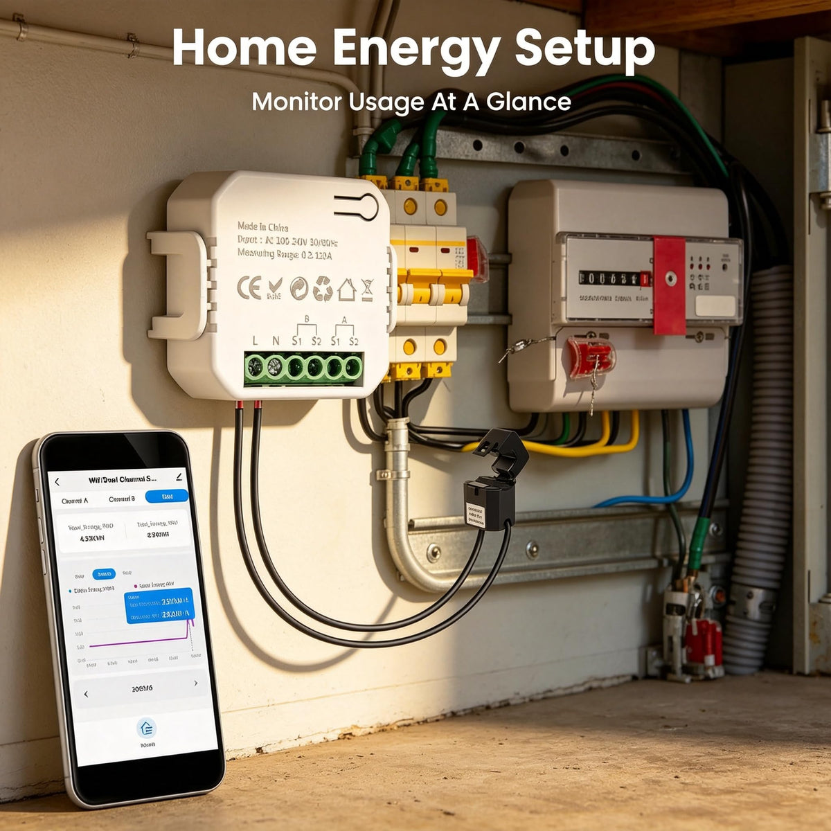 Smart Home Energy Monitor 2x120A Dual Channel F720