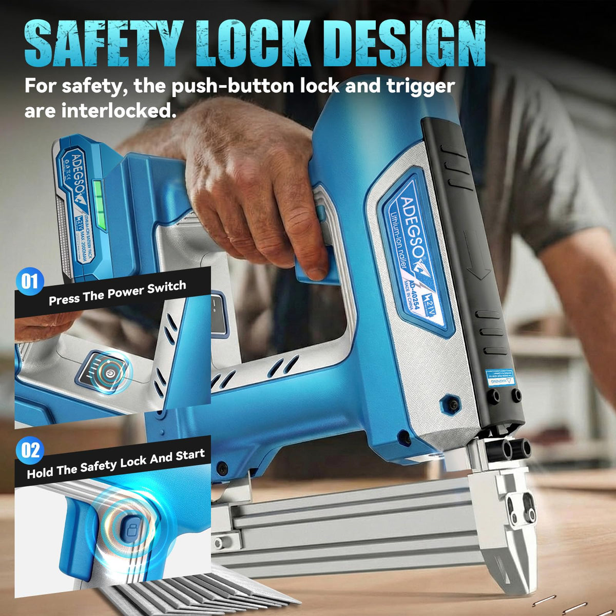 18 Gauge 2-in-1 Cordless Brad Nailer Stapler T821017