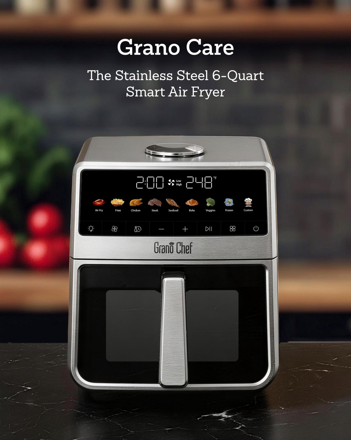 6Qt Stainless Steel Air Fryer A142