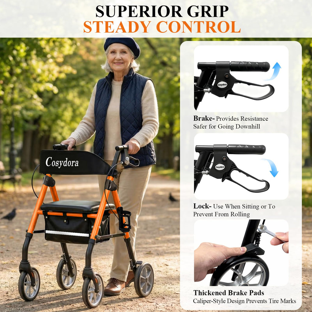 Ultra Lightweight Rollator Walker with Seat T652766