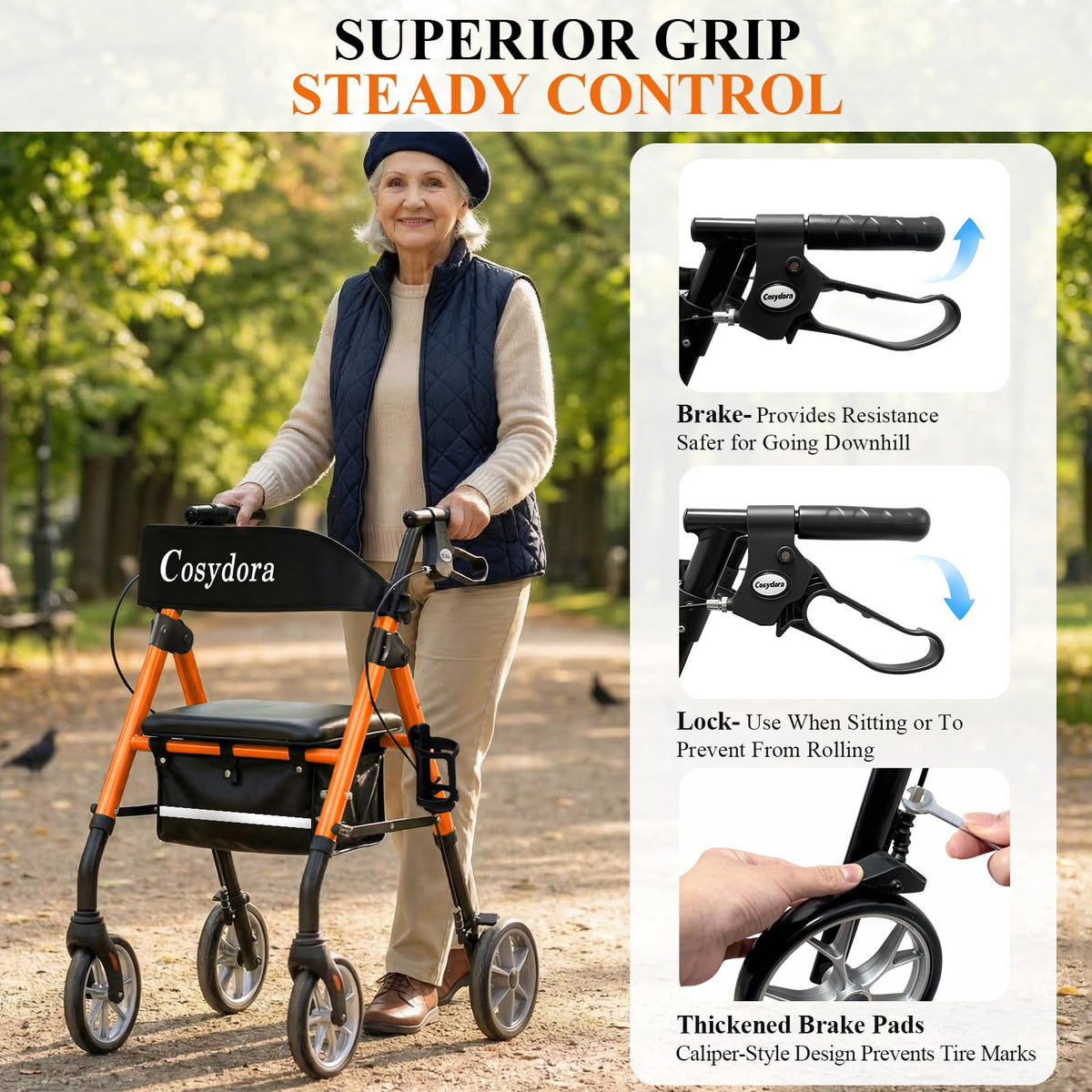 Ultra Lightweight Rollator Walker with Seat T652766