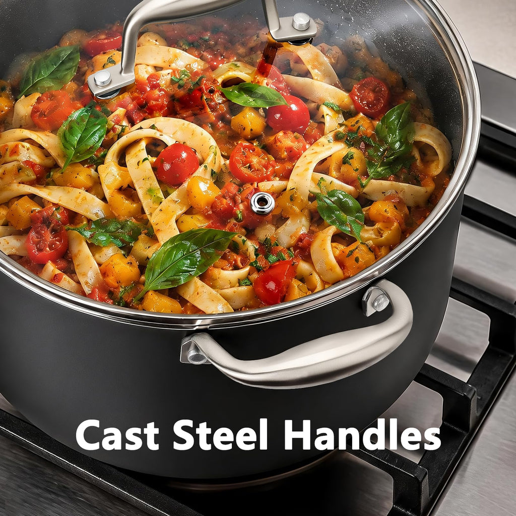 16QT Nonstick Ceramic Stock Pot with Tempered Glass Lid M387