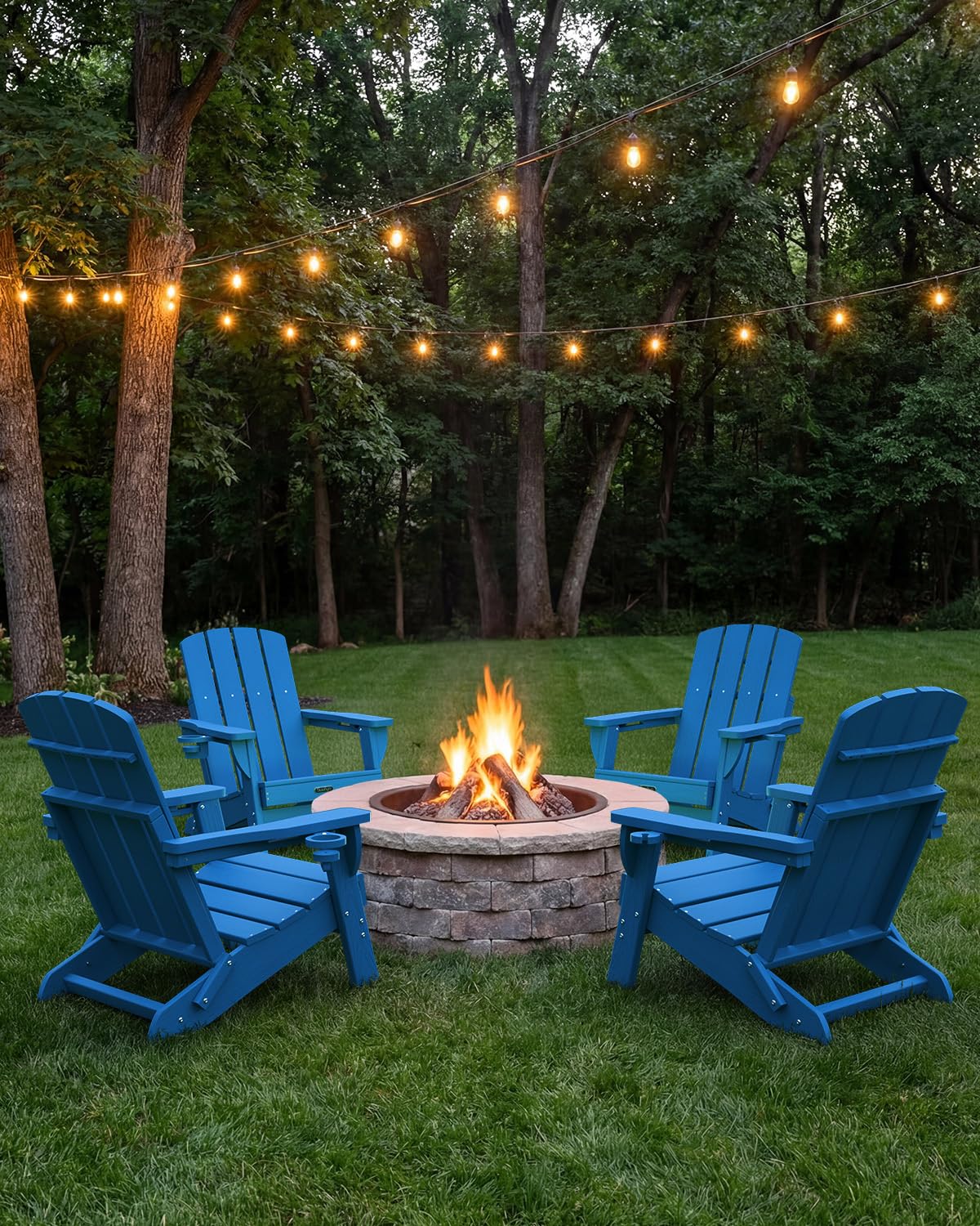 Folding Adirondack Chair with 2 Cup Holders Z98333