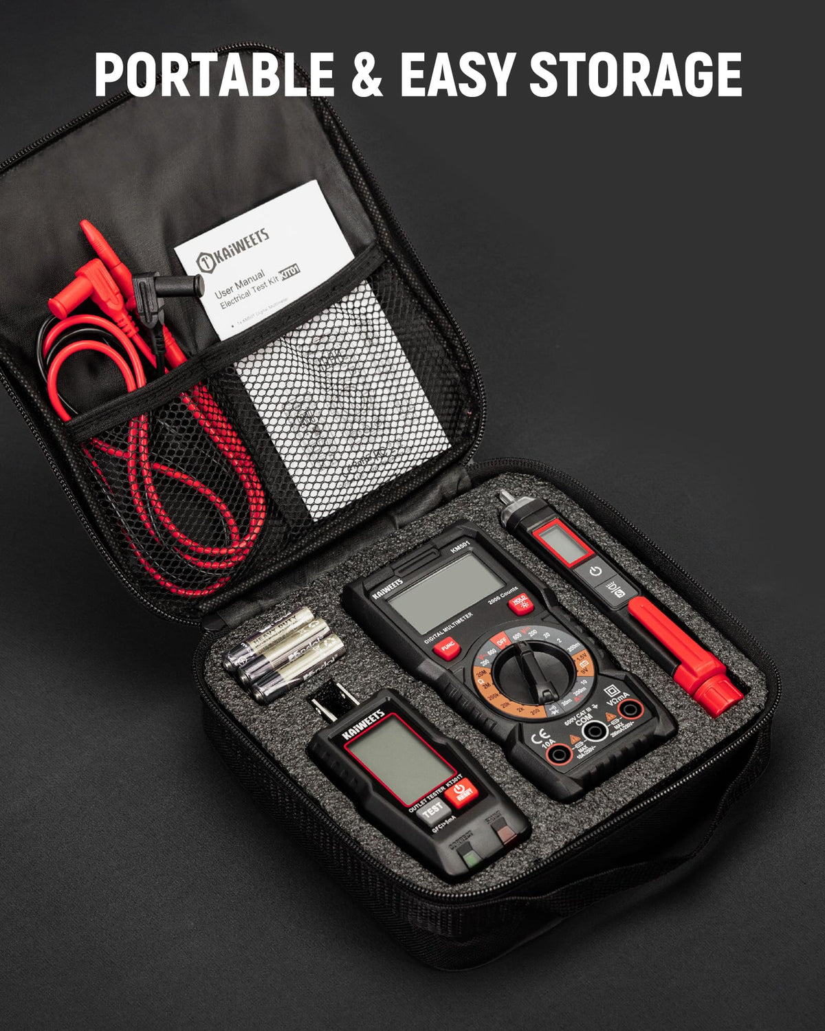 Digital Multimeter Non-Contact Voltage Tester GFCI Outlet Tester Kit F54235