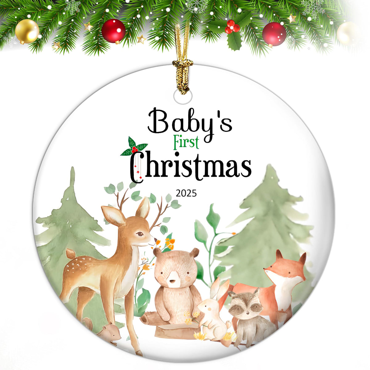 Baby's First Christmas Ornament 2025 Ceramic Decoration F3467