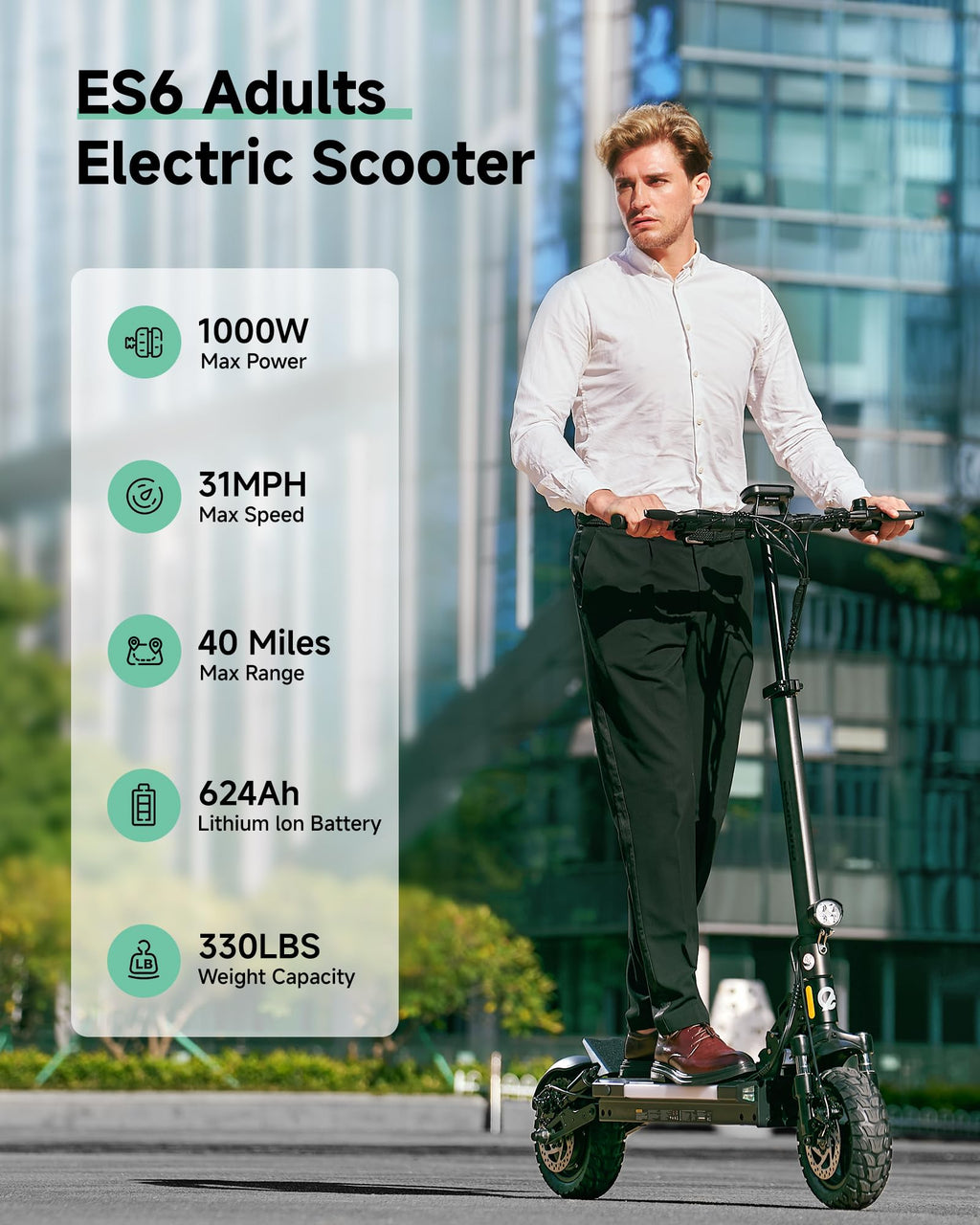 Electric Scooter Adults 1000W Peak Motor Up to 31 MPH G492596